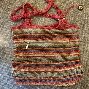 *3/$30* The Sak Belle crocheted rainbow knit purse tote
